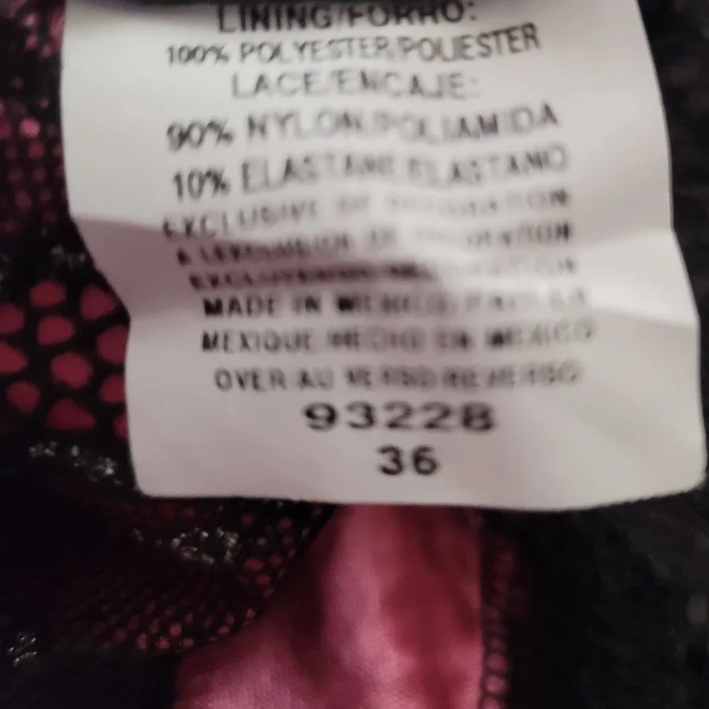 NWOT Fuchsia Lace-Sleeve Corset - Sz 36 - Picture 6 of 6